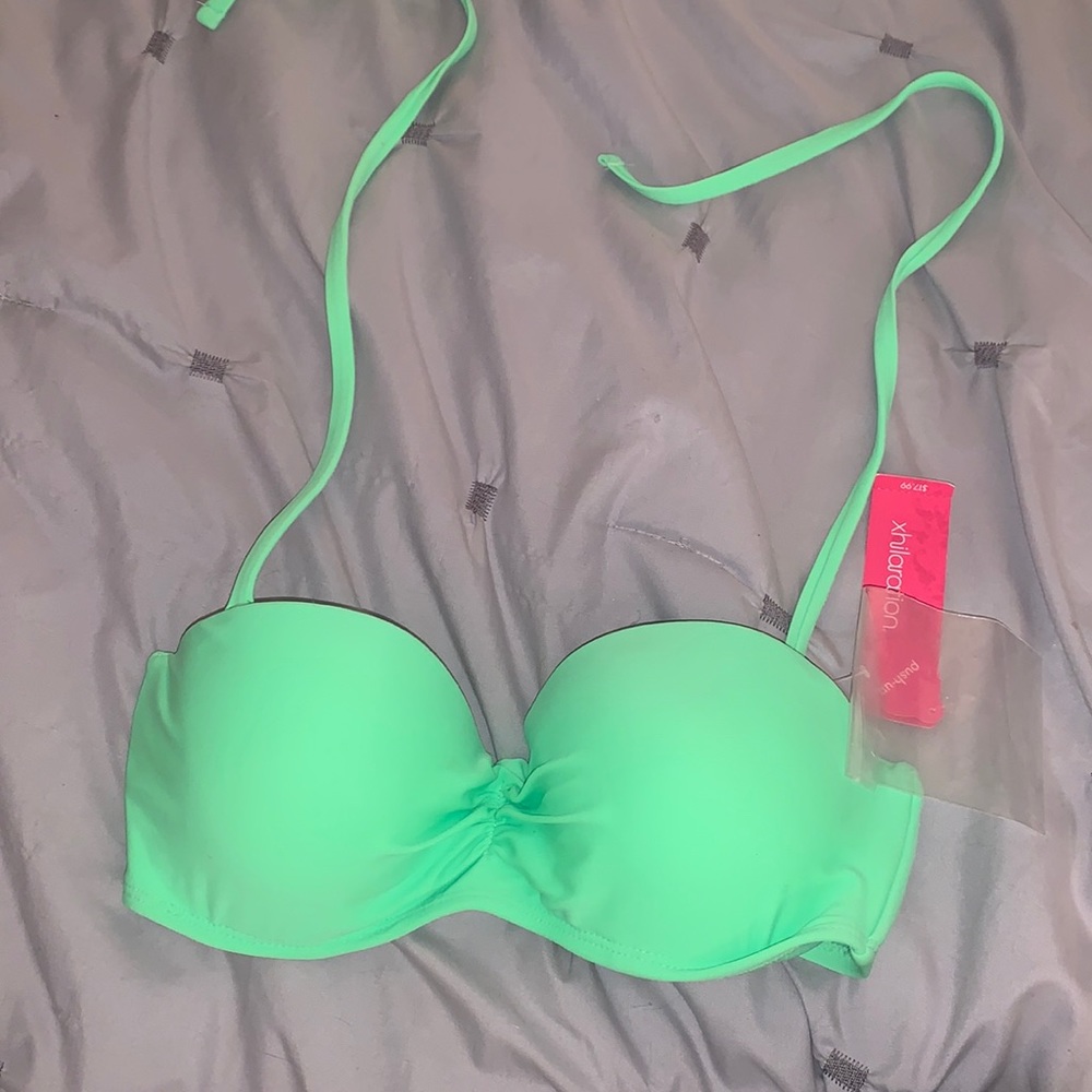 Green push up bikini top, size M